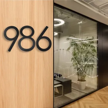 

125mm House Number Modern Door Home Outdoor 5 In.Black Numbers Address Plaque Sign Big 0-9 Thick Metal Stainless Steel Doorplate