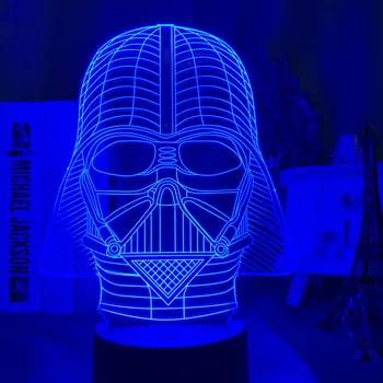 

3d LED Night Light Star Wars Character Darth Vader Helmet Nightlight for Child Bedroom Decoration Table Night Lamp Event Prize