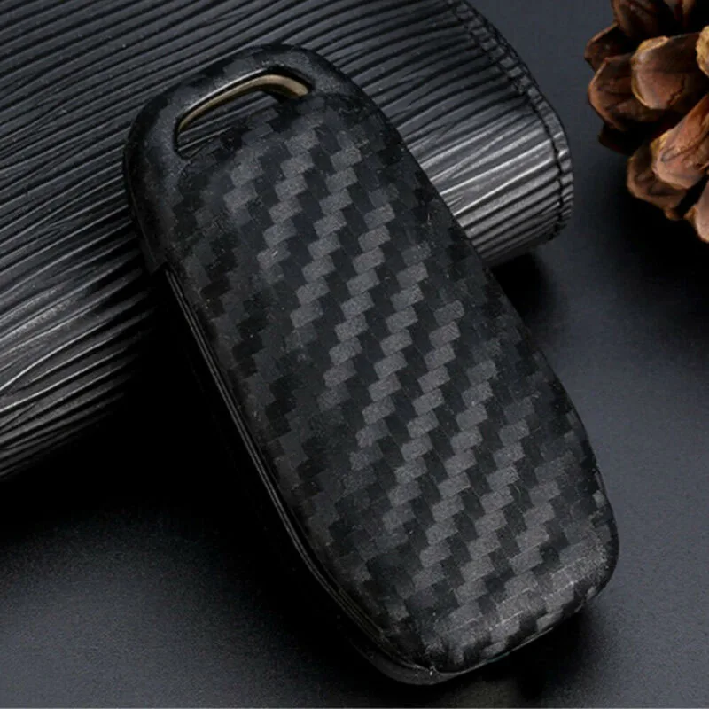 

Cover Car Key Case For Ford Anti scratch Shell Organic Silicone Carbon Fiber Style Holder