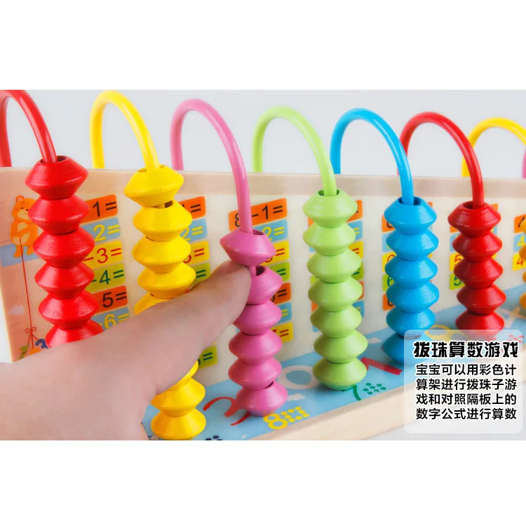 Деревянные десять киосков красочные счеты Abacus Обучающие научно-образовательные игрушки трапециевидная Математика Ca