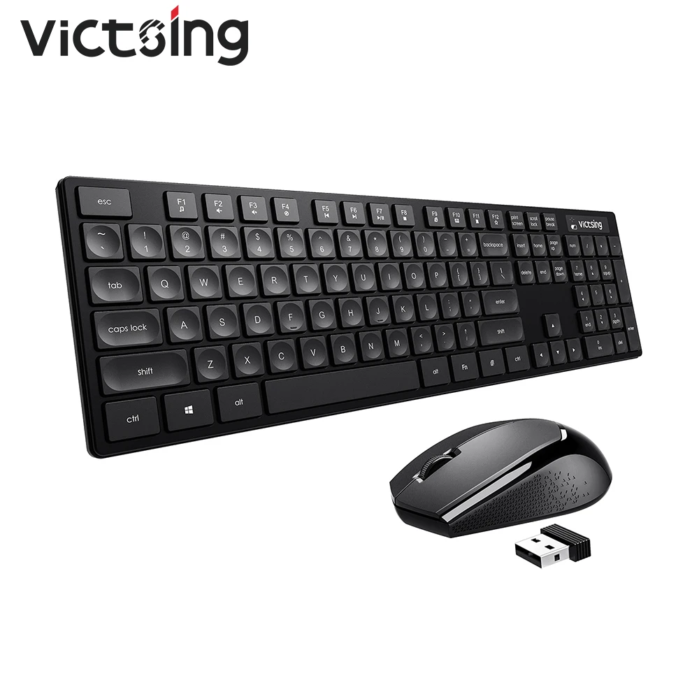 Беспроводная клавиатура и мышь VicTsing PC190 104 клавиши тонкая комбинированный набор