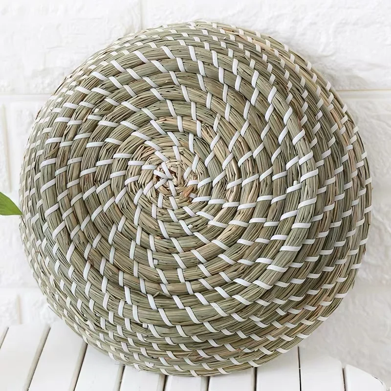Fruit storage basket straw woven Nordic simple handmade circular vegetable food storage basket kitchen household items