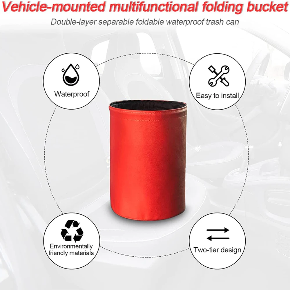 Poubelle pliable et Compressible pour voiture, poubelle étanche suspendue  pour le stockage intérieur de l'automobile - AliExpress