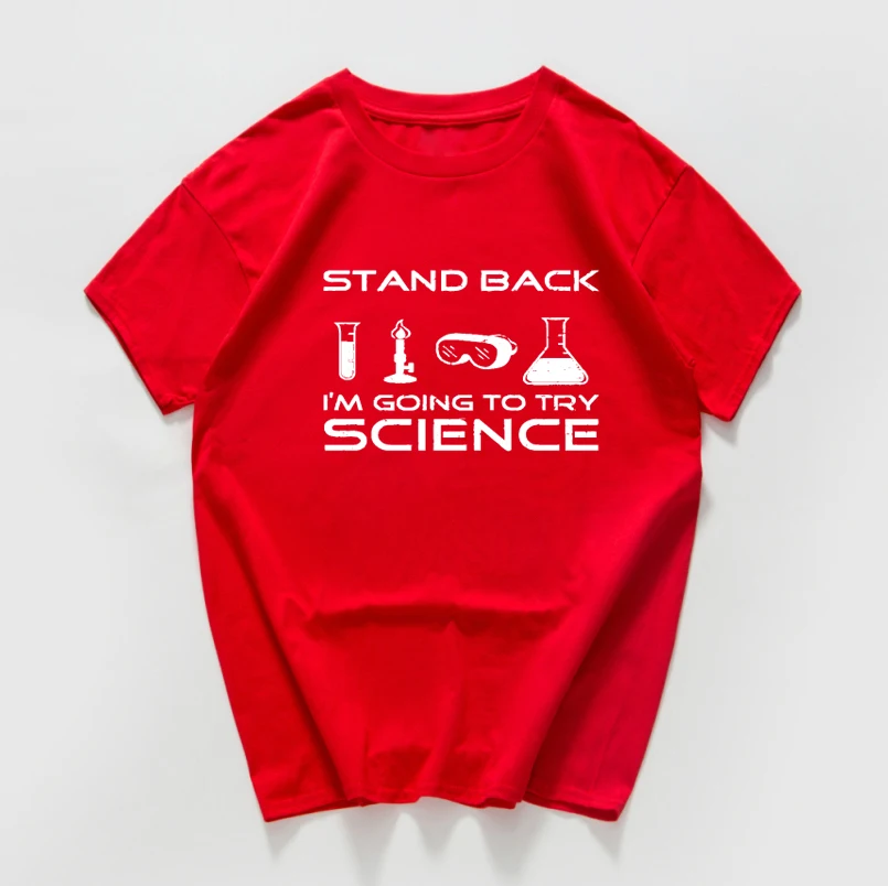 Stand back i am'm to try science забавная Футболка мужская хип-хоп хипстерская уличная футболка homme мужская одежда harajuku Топ - Цвет: W557MT red