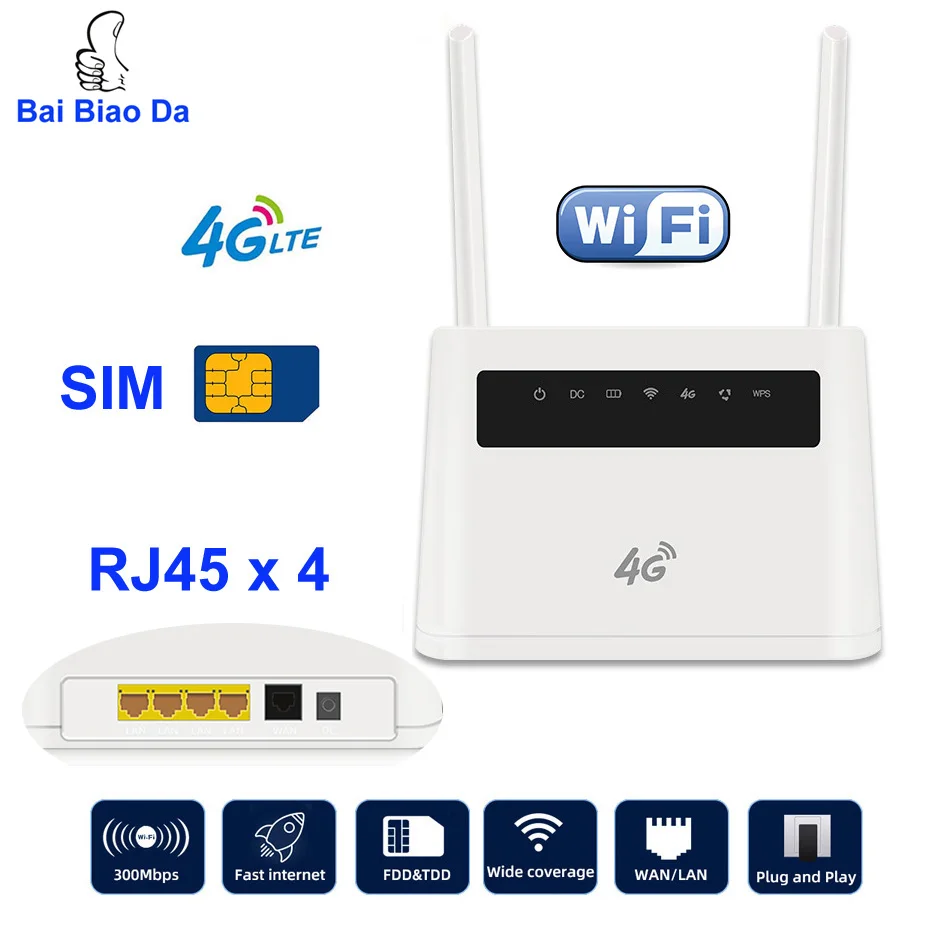 Wi-Fi-роутер BaiBiaoDa R9-50 4g 150 Мбит/с CAT4 беспроводной маршрутизатор на точке доступа