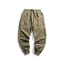 19 зимние японские буквы печатные полосатые украшения плотные леггинсы мужские свободные и толстые повседневные брюки