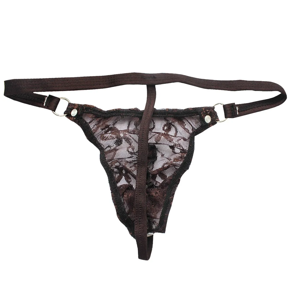 Men's Floral Lace Sheer See-Through Lingerie