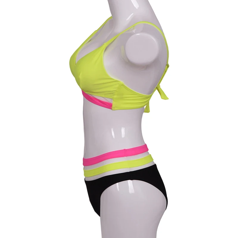 Riseado Push Up Bikini Set Mesh Swimwear Women Patchwork Swimsuits Sexy Biquini String Strap Beach Wear 2020 Summer Bikinis