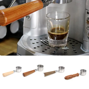 

51mm Bottomless Portafilter Stainless Steel Coffee Machine Bottomless Filter Holder Branch Wooden Handle Professional Accessory