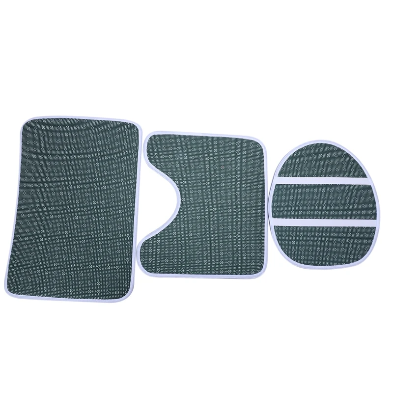 Bath Mat 3 Piece Set Classical Pattern Toilet Cover Foot Pad Non-Slip Absorbent Bathroom Door Mat Flannel Soft Bathr Rug Carpet