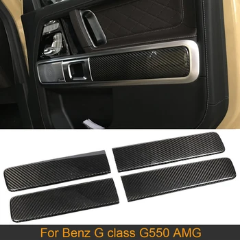شراءزخارف اللوحات باب السيارة الكربون الجاف تقليم لمرسيدس بنز G الفئة G550 AMG 2019 باب السيارة لوحة الشارات غطاء الديكورات الديكور