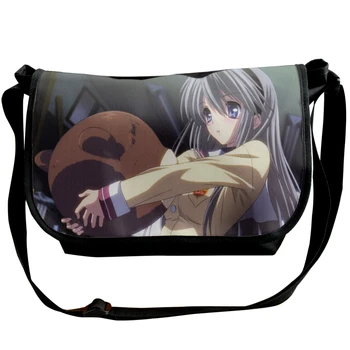 

Clannad-019 Fashion Solid Canvas Messenger Satchel Bags Buckle Casual Portable Shoulder Bag