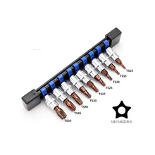 1/4 Unidade Estrela Pentalobe Torx Chave De Fenda Bit Soquete Set Casa Auto Repair Tool Kit Cr-V Bit Socket T10-T50 com o Soquete Titular