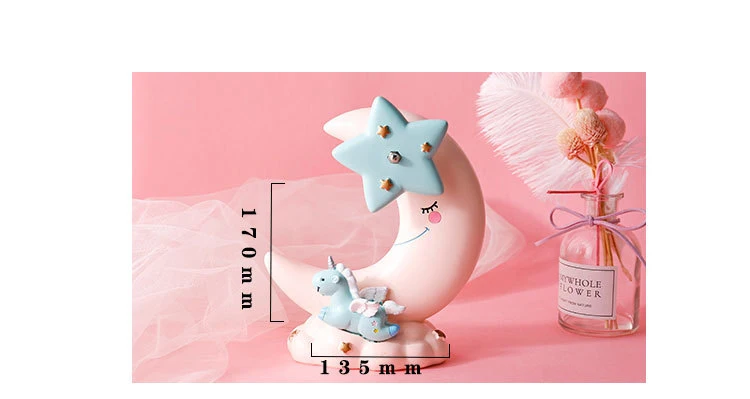 Ins unicorn clockwork music box resin dream home decoration music box student gift Kids friend present for Merry christmas