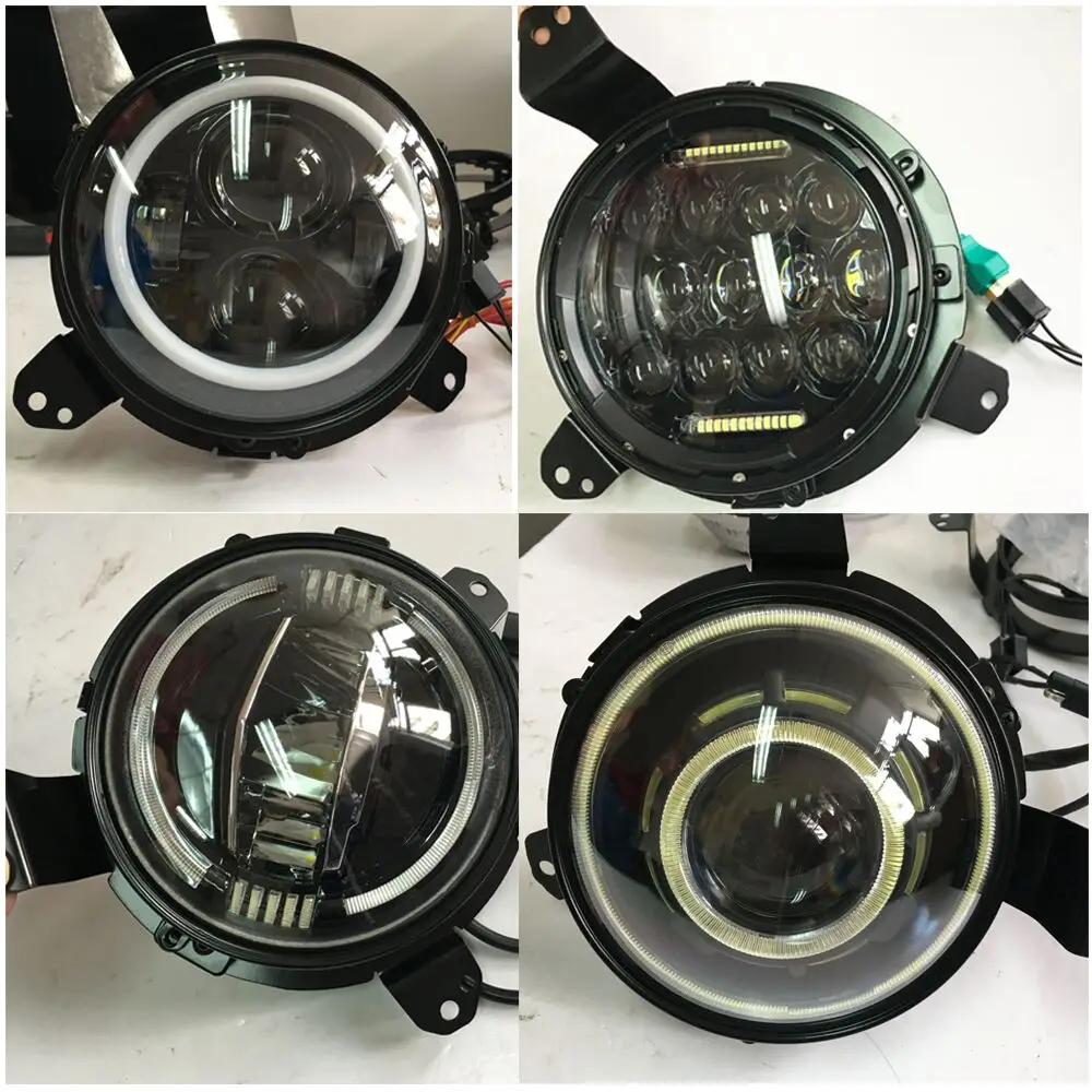 Пара 120 Вт RGB Halo светодиодный фонарь для Jeep JL Wrangler Sahara/Rubicon