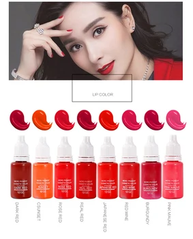 

8 ColorS Microblading Permanent Make-Up Pigment Color Fastness Professional Lip Tattoo Ink Set Permanent Lipstick Pigment