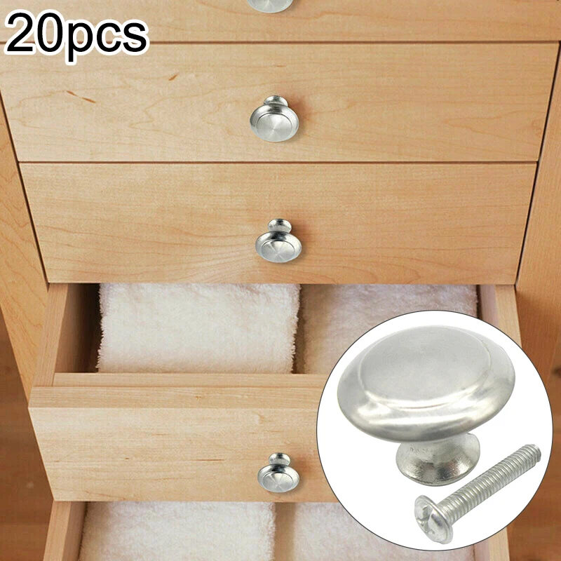 

20Pcs/set Door Knobs Handles Knob Kit Drawer Wardrobe Cupboard Cabinet Parts UK