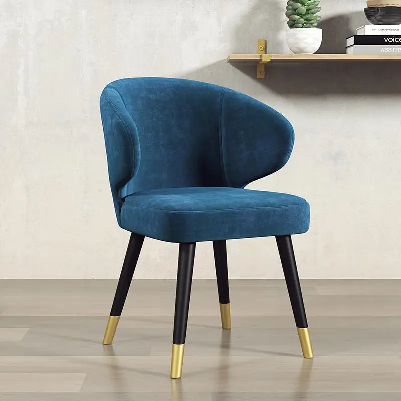 Northern Europe Light Luxury Dining Chair Family Restaurant Leisure Modern Simple Single Iron Back Net Red Dressing |