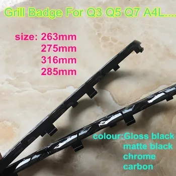 

New Car Styling 4 Ring 3D ABS Plastic Black chrome Carbon Grill Front Rear Boot Badge Emblem For A3 A5 A7 Q3 Q5 Q7 A4L A6L C7 B8