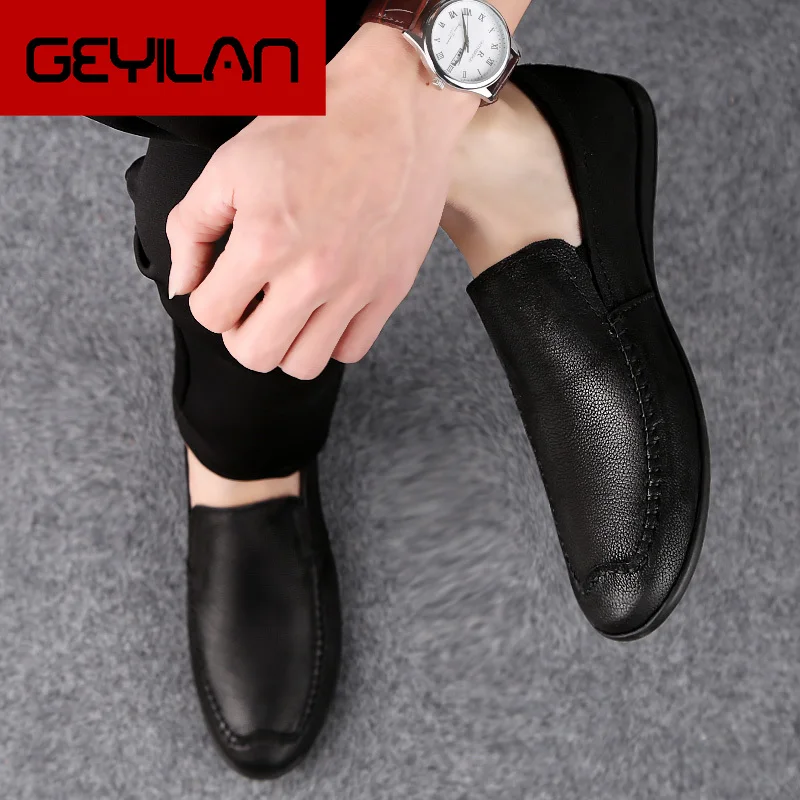 

Brand Luxury Men loafers shoes outdoor Penny Loafer Patchwork Of Genuine Leather Round Toe Slip On Dress Shoes size 38-47 L5