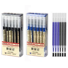 Тонкая гелевая ручка 0,35 мм с голубыми/черными чернилами, стержень для ручек, маркеры, школьная гелевая ручка, Офисная Студенческая письменн...