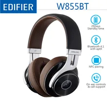 EDIFIER W855BT Накладные наушники Bluetooth HD стерео музыкальные беспроводные наушники BT 4,1 с микрофоном 3,5 мм AUX кабель игровая гарнитура