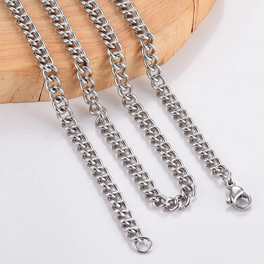 1 Stück Edelstahl-Kettenhalskette mit einfachen Gliedern, 1,5/2/3/4,5 mm, für die Herstellung von DIY-Anhängern und Schmuck. – Detail 5