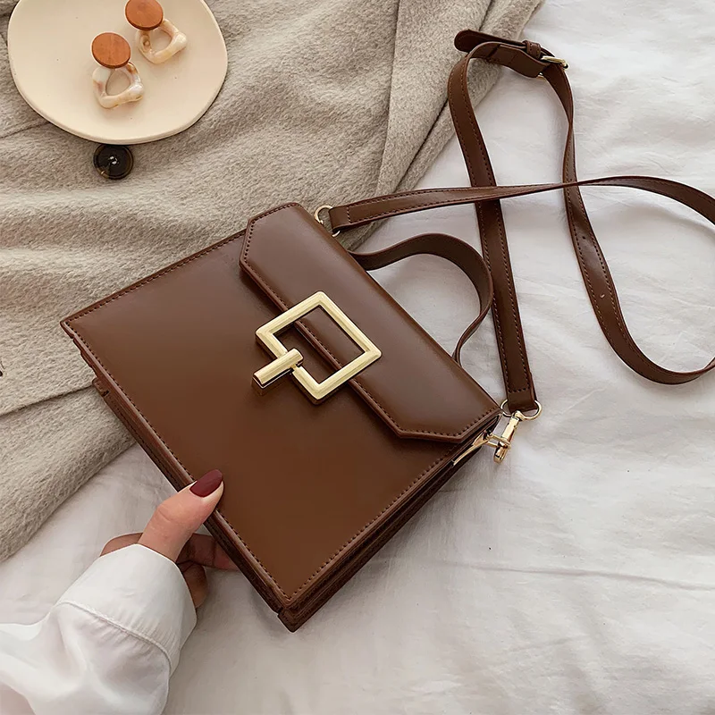 

ETAILL Vintage Women Flap Fashion Casual PU Leather Shoulder Bags Lady Crossbody Messenger Bag Elegant Top Handle Brand Bags