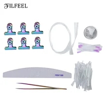 Наращивание ногтей маникюрный набор 50 см стекловолокно Дизайн Ногтей Стеклянная пилочка для ногтей 3 см волокно 6 шт. зажим прямая головка пинцет аксессуары для ногтей