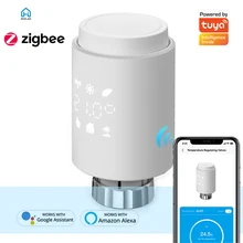 

HIMOJO Tuya Zigbee Smart Radiator Termostat Thermost Valve Vertical Mounting Control, Installation Work with Alexa,Google Home