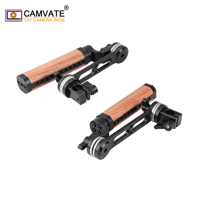 CAMVATE 2 шт. камера Регулируемая деревянная ручка захват с ARRI Rosette M6 Монтажная резьба
