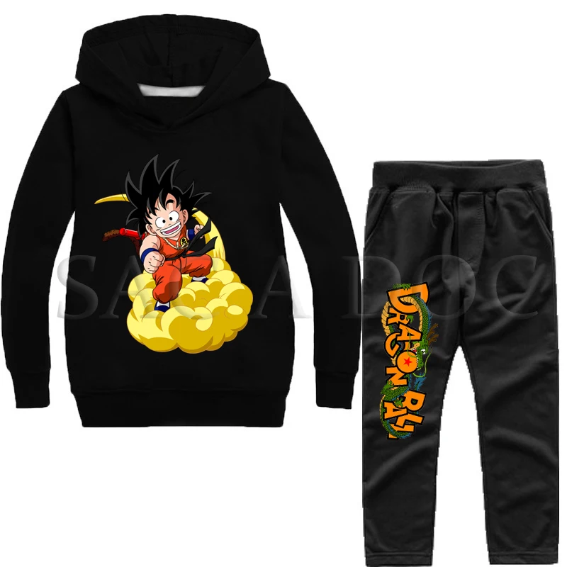 Dragon Ball Casual Sweater Children Autumn Set 2pcs Set Long Sleeve Hoodies+Pants Sets Toddler Boys Girls Tracksuits Outfit