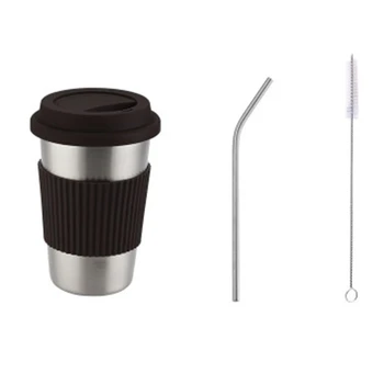 

304 Stainless Steel Water Cup with Lid Cold Drink Cup Office Creative Sippy Cup Home Water Cup