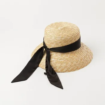 

Bow streamer straw straw hat girl child outdoor sunshade beach vacation straw fisherman hat