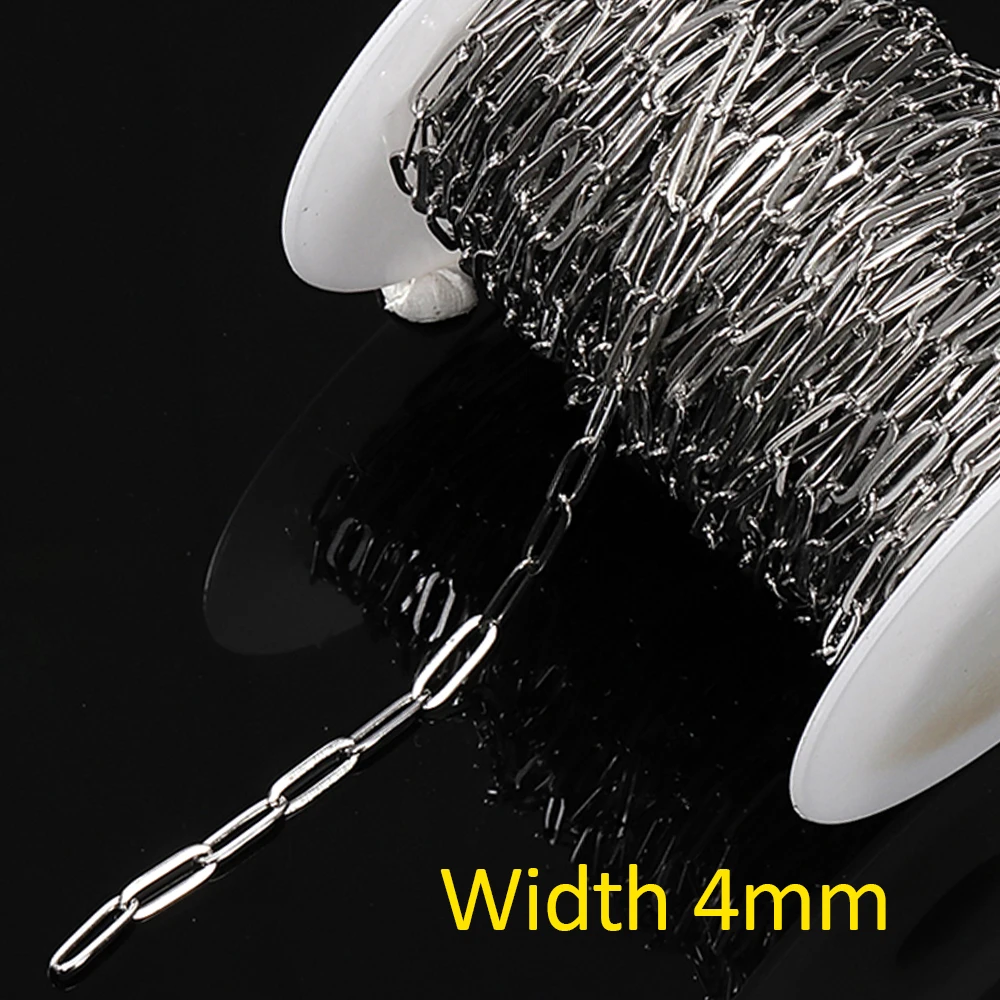 1meter Stainless Steel Chains for Jewelry Making DIY Rolo Cable Link Chain Necklace Bracelet Handmade Accessories Wholesale