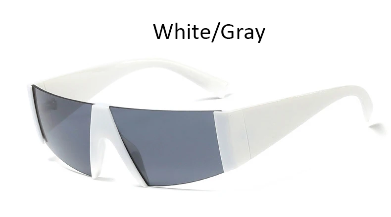 White Gray Трендовые солнцезащитные очки без оправы для женщин и мужчин, модные брендовые роскошные солнцезащитные очки с большой оправой для женщин, Модные Винтажные женские очки - Цвет линз: White Gray