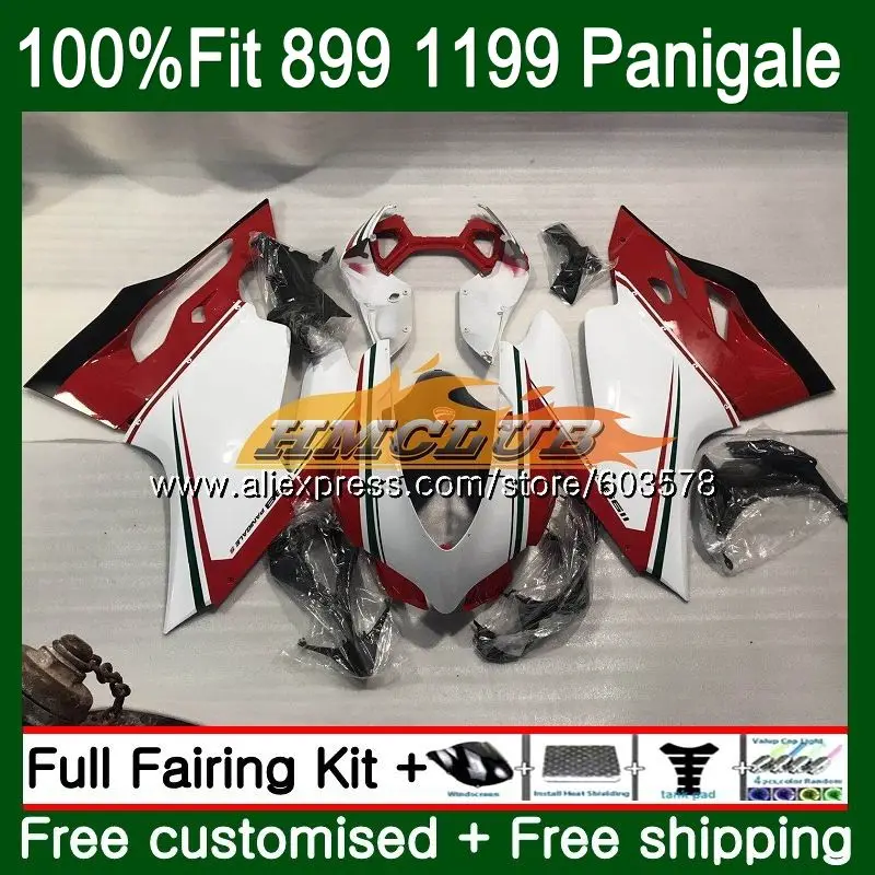 Инъекции для поездок на мотоцикле DUCATI 1199 Panigale 2012 2013 Красный Белый 51CL. 93 899 1199R 899R 899S 1199S 12, 13, 14, 15 лет, обтекатели - Цвет: No. 1