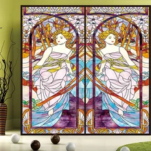 Горячая пользовательский размер стеклянная пленка статичный клеящийся для личного пространства-защитный шкаф для ванной комнаты декор цвет комочек живопись 55 см x 100 см