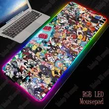 XGZ One Piece Naruto Gaming RGB Large Anime Mouse Pad Gamer Big  Mat Computer pad Led Backlight  Keyboard Desk 