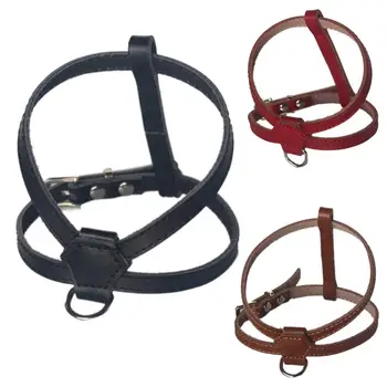 

Pet Puppy Cat Adjustable Faux Leather Dog Harness Walking Collar Strap Vest for Small and Medium Dogs