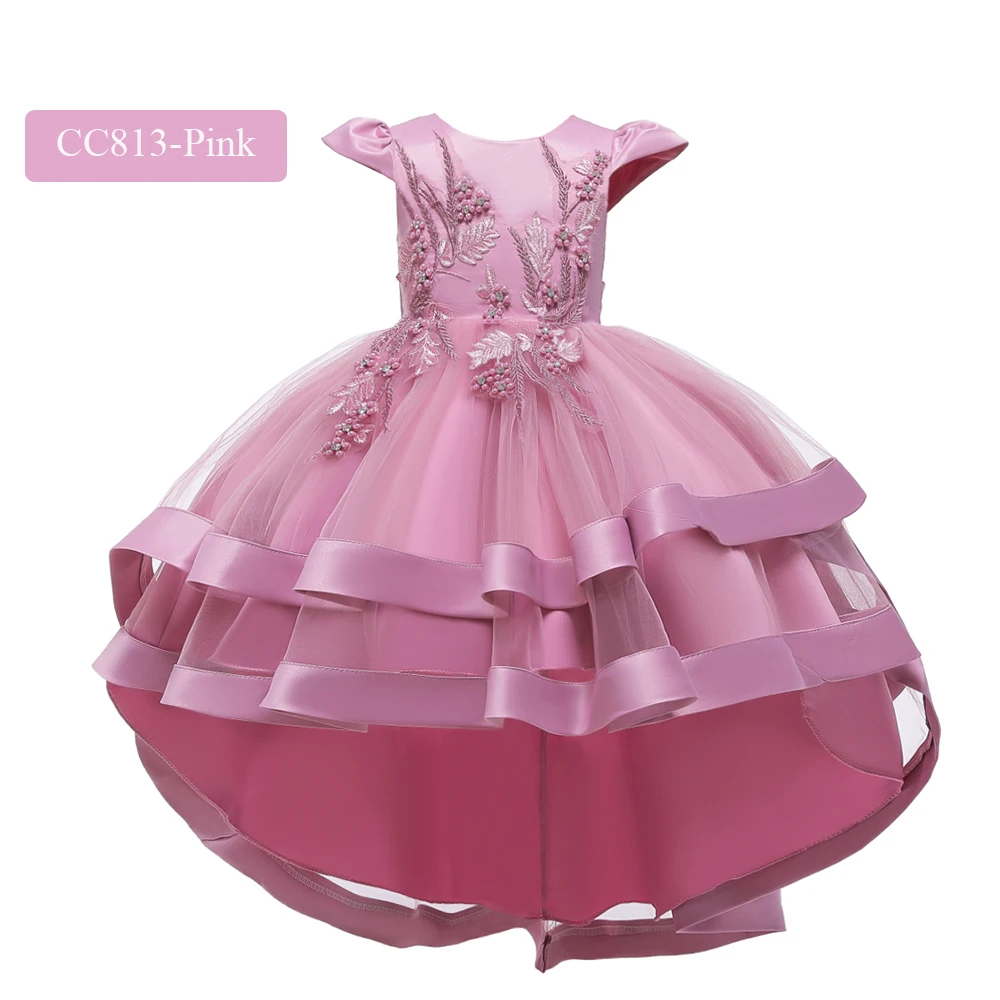 Pink Vgiee/платье принцессы Одежда для маленьких девочек от 3 до 12 лет, детские платья Одежда для маленьких девочек платье для малышей, наряд CC813 - Цвет: Pink