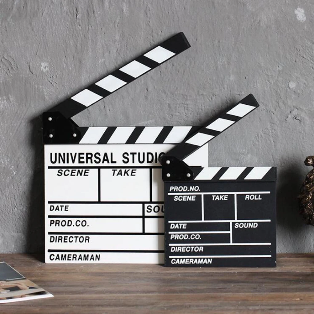 Wooden Director Movie Scene Clapboard TV Video Clapperboard Film Photography Prop Accessories Hanging Decoration