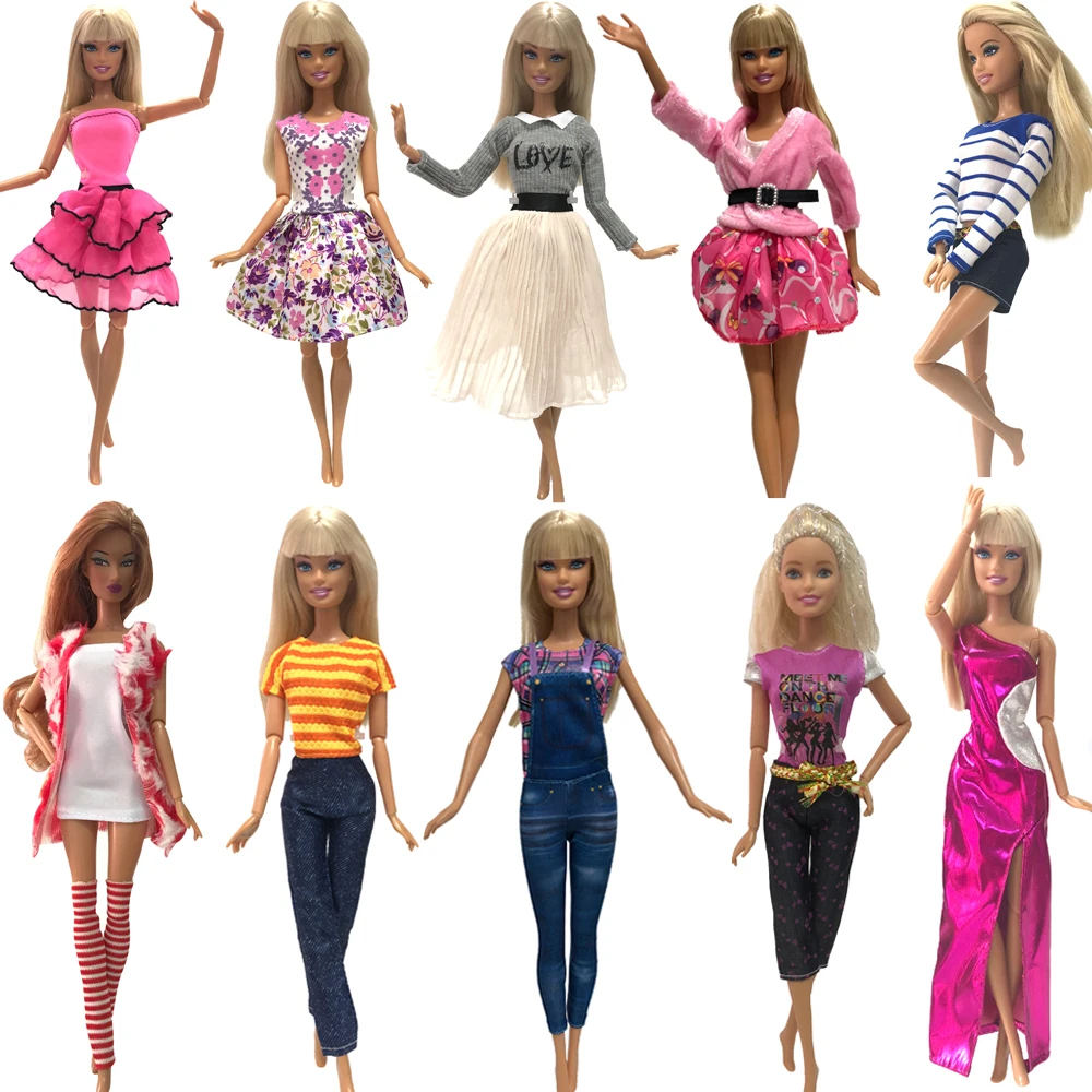 NK 1xHot Sale Doll Clothes Mix Fashion Dress Daily Wear Skirt Party Gown For Barbie Doll