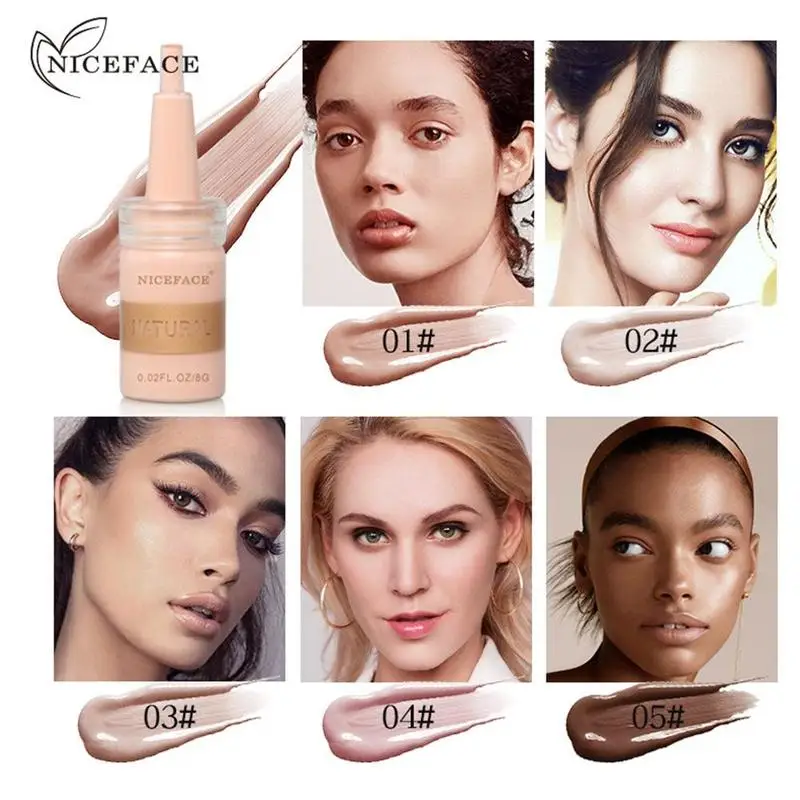 

8g CC Skin Glow Cream Meso White Brightening Cream Shrink Pores Repair Serum Natural Nude Concealer Face Residency Foundation