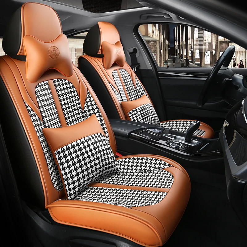 Universal Car Seat Covers For Hyundai Ix25 Ix35 Verna Sonata Elantra Pu Leather protect Auto Accessories Cushion Full Set | Автомобили и