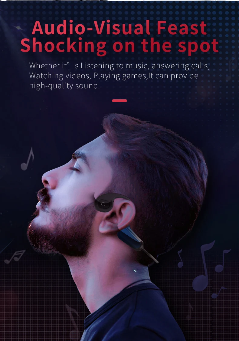 Doveview A9, наушники с костной проводимостью, наушники с Bluetooth 5,0, беспроводная спортивная Гарнитура, ушные крючки, безболезненная гарнитура, спортивные наушники