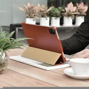 

ICarer Case for iPad Pro 12.9" 2020 Flip Stand Case Genuine Leather Full Case for ipad Mini5 Smart Cover for iPad Pro 12.9" 2020