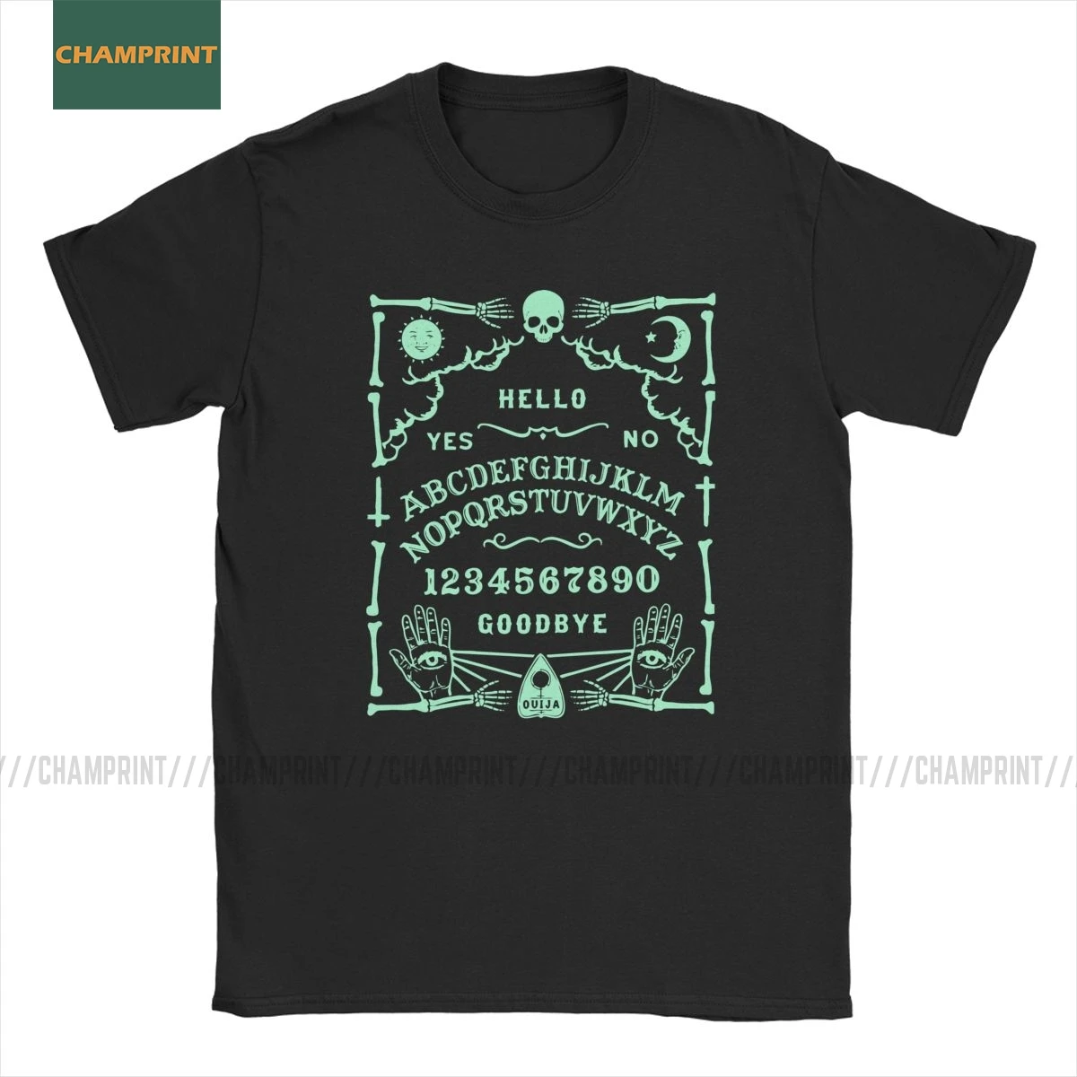 

Men Ouija Board T Shirts Witch Spirit Horror Occult Death Goth Scary Skull Witchcraft Cotton Short Sleeve Tee Shirt 6XL T-Shirt
