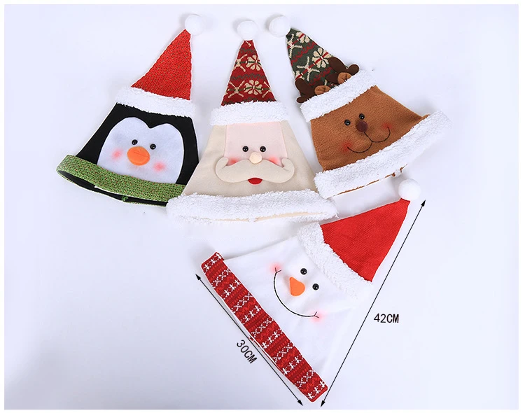 ZLD Hat Women's Hat Christmas Gifts Christmas Decoration Hats Plush Christmas Hats Gold Velvet Santa Snowman Hats Cotton Cap