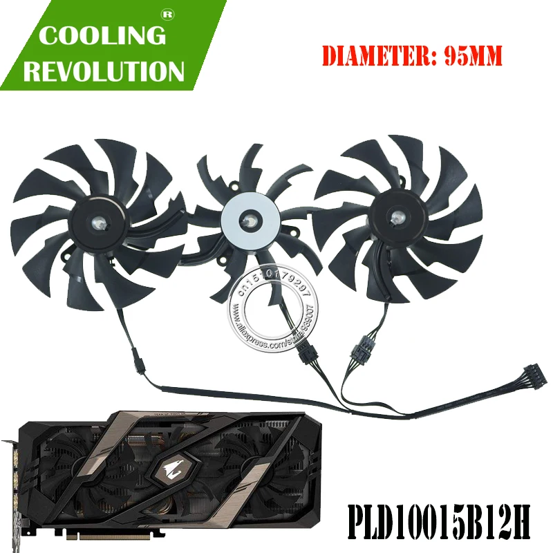 PLD10015B12H DC12V вентилятор видеокарты для Gigabyte AORUS GeForce RTX 2060 SUPER 2070 2080 2080Ti